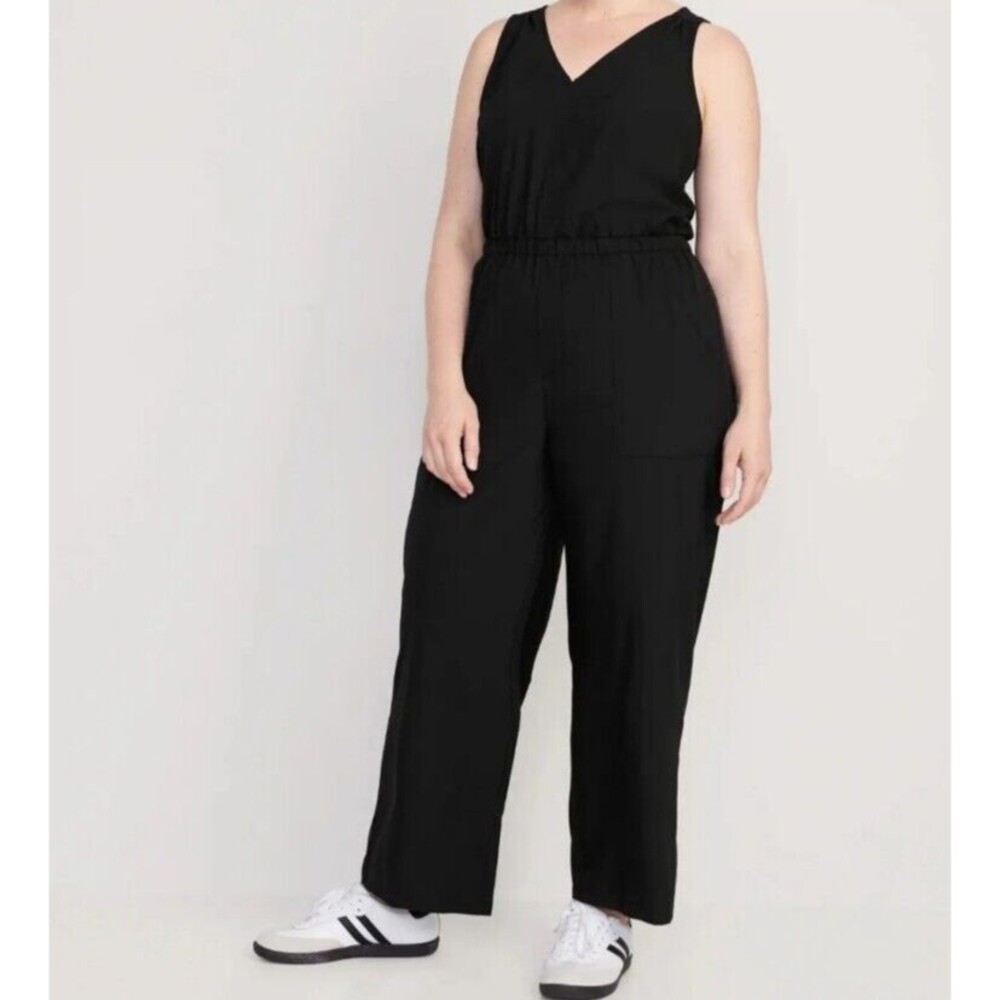 Old Navy Active Waist-Defined Stretch Tech Jumpsuit Black Plus Size XXL #618194